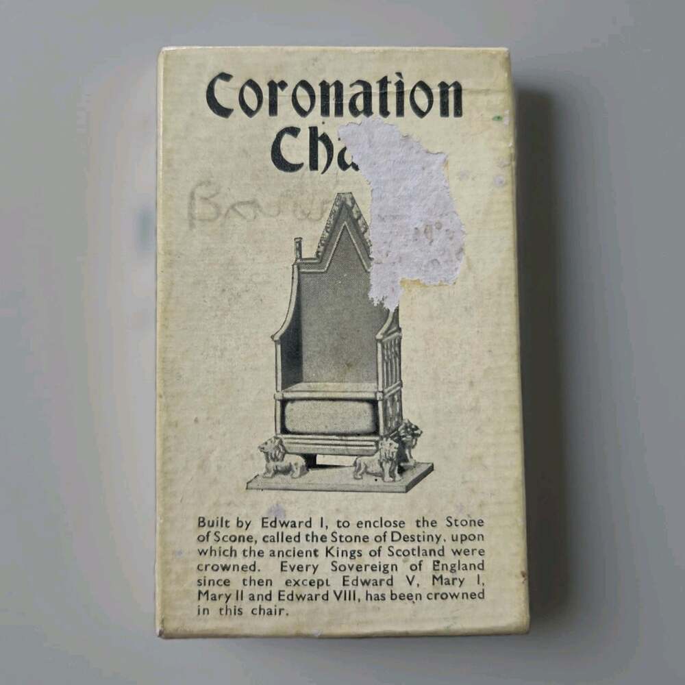 Historical 1953 Coronation Chair Collectible With Original Box Britains Ltd Rare